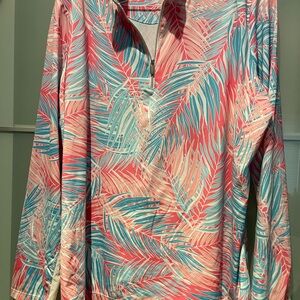 Tropical Leaf Print Long Sleeve Shirt